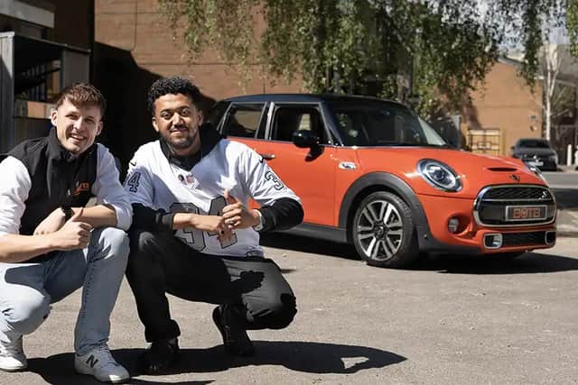 BOTB presenter Sean Hall presents Semir with the keys