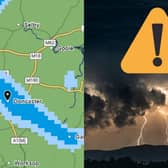 A Met Office thunderstorm warning has been issued for Doncaster.