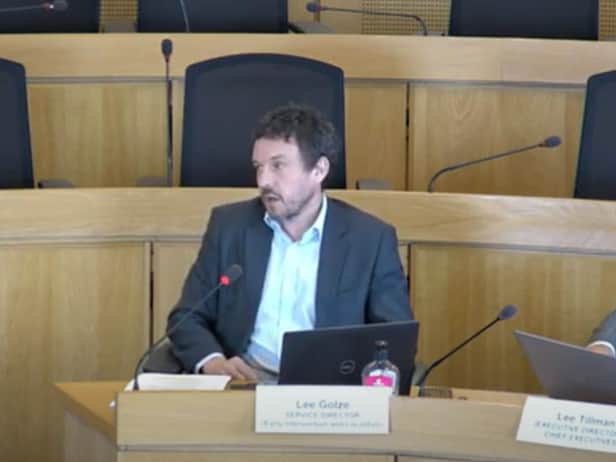Lee Golze, service director for locality and early intervention, speaking during the committee meeting in March 2025.