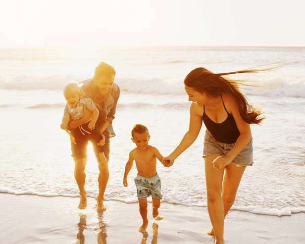 Family making memories abroad – and already sorted with their holiday cash.