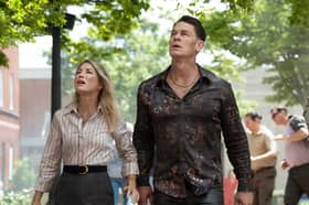 Jennifer Holland and John Cena in Peacemaker season 2