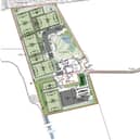 The site plan for the Doncaster City Elite Training Centre proposed for greenbelt land in Bawtry, Doncaster.