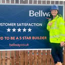 Bellway's assistant site manager, Charlie Tippett and sales advisor, Jen Hill-Whickham at Simpson Park