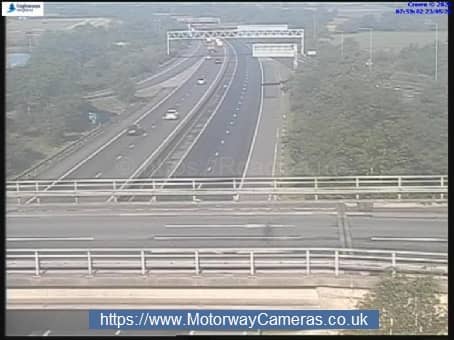 One lane is currently closed on the M18 northbound.