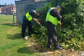 Neighbourhood policing team taking part in knife crime operation.