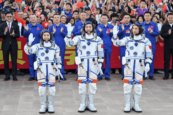 Dr Lai Ka-ying (left) made history by becoming the first Hong Kong astronaut to blast off into space aboard the Shenzhou-23 manned spaceship.