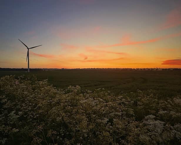 Stunning image of Marr Wind Farm captured at twilight by Free Press contributor Lesley White.