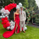 Daisy Minto in a stunning red gown. 
