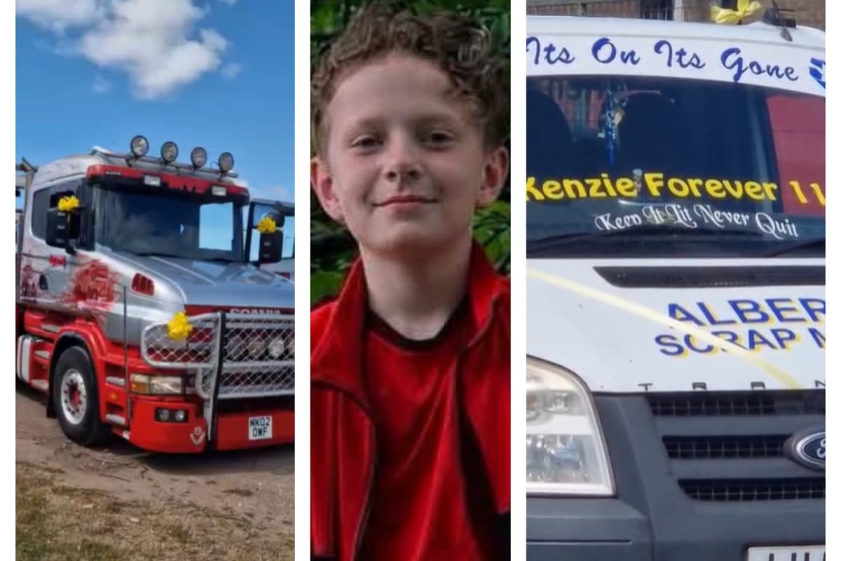 Mackenzie Swift funeral: Vehicles gather for youngster's final journey
