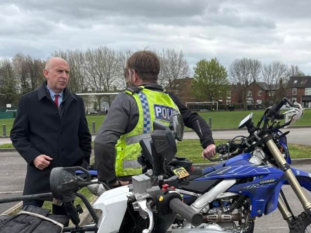 John Healey met with South Yorkshire Police's off-road bike team earlier this year.