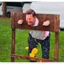 Lee Pitcher was pelted with wet sponges at a summer fayre