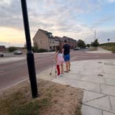 Octavian Moise and his daughter following her return home from hospital. 