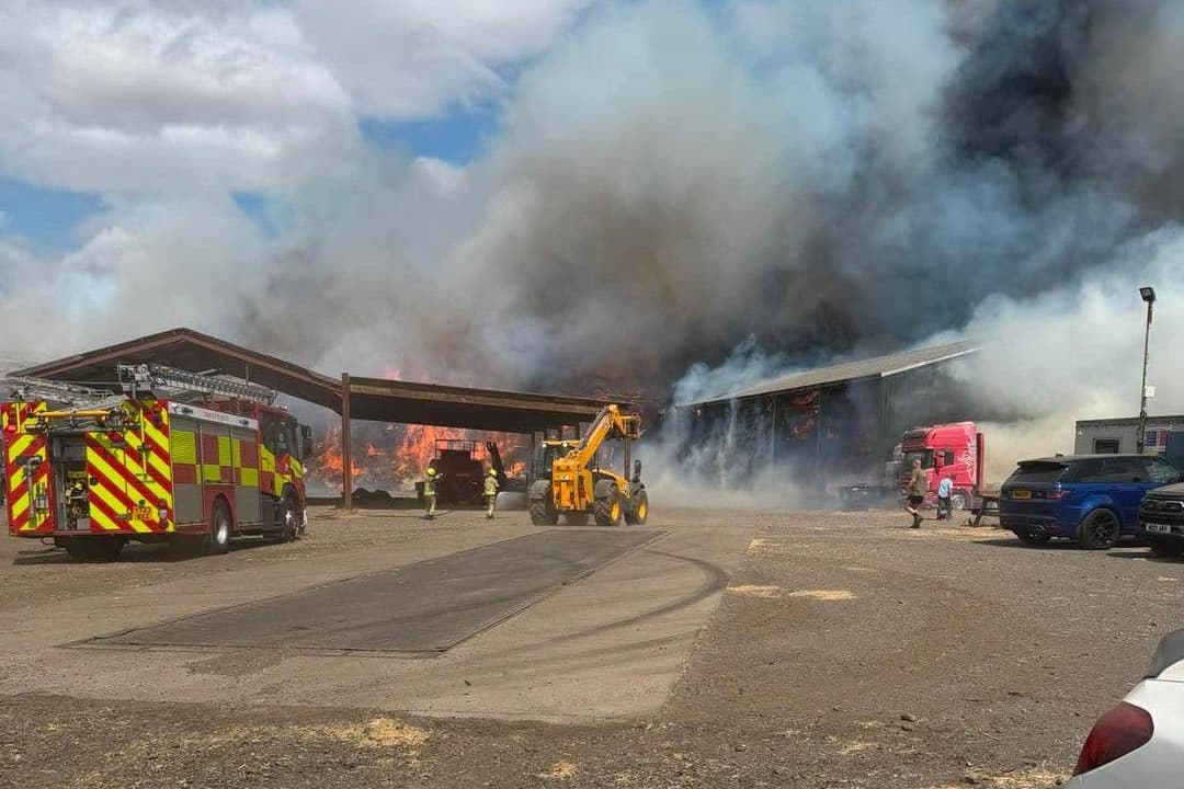 Seven fire engines deal with farm blaze that involves thousands of tonnes ...