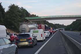 Drivers were stuck on the motorway for six hours following the collision. Picture: Howard Roe