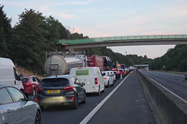 Drivers were stuck on the motorway for six hours following the collision. Picture: Howard Roe