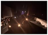 The A1 was closed in both directions late last night near Doncaster.