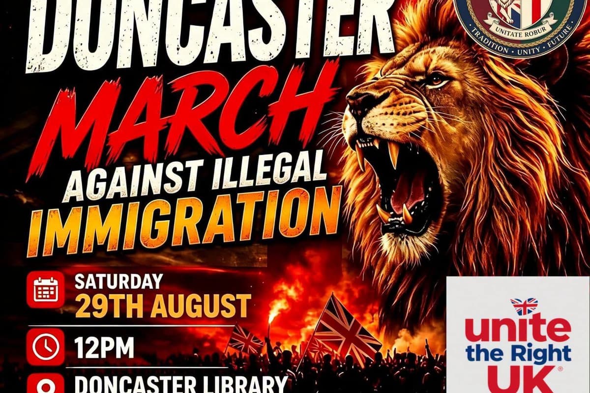 Friedlicher Marsch in Doncaster gegen illegale Einwanderung und ihre ...