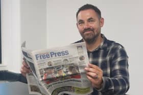 Editor Ben Green with a copy of the new look Doncaster Free Press