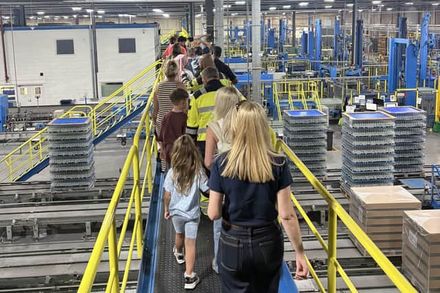 Visitors were given a tour of the factory.