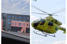The air ambulance landed at the former Canal Depot.