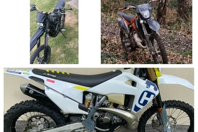 The bikes were stolen from a garage in Mexborough.