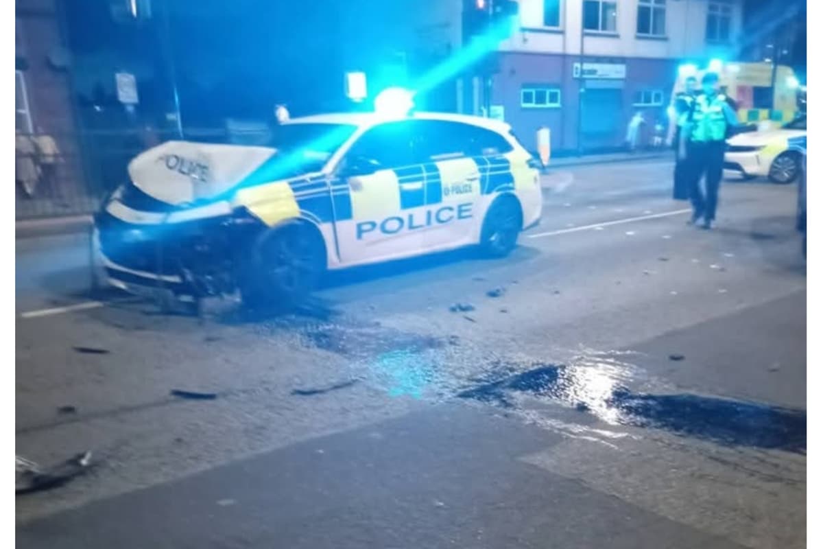 Police car involved in Doncaster smash with road closed off tonight