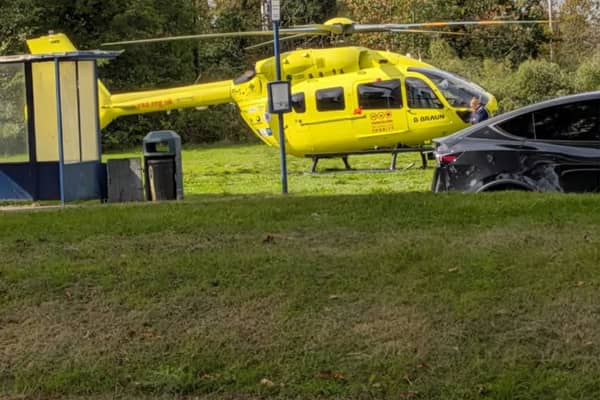 The air ambulance landed in Edenthorpe.
