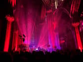The Minster was lit up in red for the Van Helsing number. 