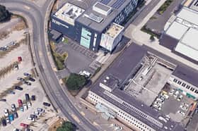 Doncaster UTC (top) which is next door to Doncaster Police Station (bottom) was put into lockdown.