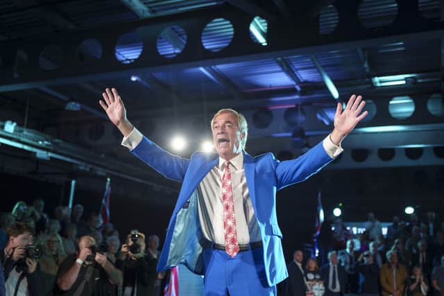 Reform UK leader Nigel Farage speaking at the Reform UK First 100 Days rally, in Doncaster earlier in October.