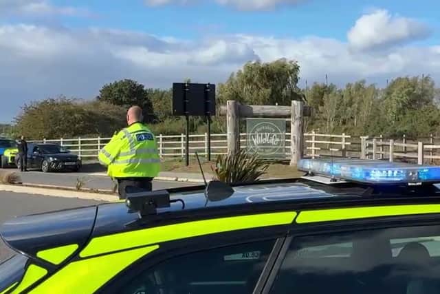 The scene at Yorkshire Wildlife Park after it was evacuated following the tiger attack