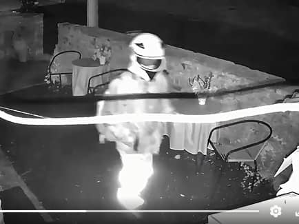 The raider was captured on CCTV.