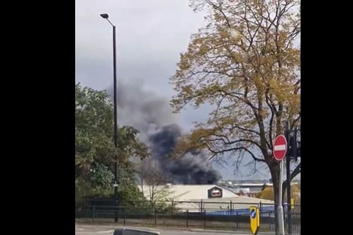 Video: Explosion heard as fire crews tackle huge blaze in Doncaster