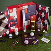 The American Golf Luxury Advent Calendar features 24 days of golfing treats, including balls, tees, accessories and more, all presented in festive red, white and blue packaging.