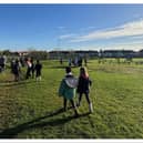 Pupils took part in a litter pick