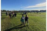Pupils took part in a litter pick