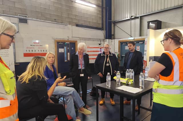 The mayor led a delegation to GXO Trax Park