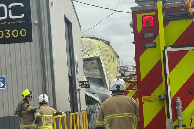 The fire ripped through the premises of Royal Conversion in Balby.