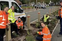 The rain gardens have been created on Clay Lane.