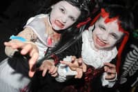 Freya Bouse, seven, of Town Moor, and Elyse Thornton, six, of Bentley, at the Halloween Spooktacular at Doncaster Racecourse.