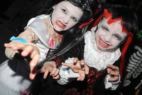Freya Bouse, seven, of Town Moor, and Elyse Thornton, six, of Bentley, at the Halloween Spooktacular at Doncaster Racecourse.