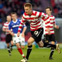 Npower Championship League Football 
Doncaster Rovers v Portsmouth FC at Keepmoat Stadium Byron Webster on the ball
