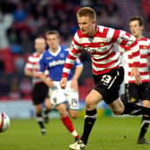 Npower Championship League Football 
Doncaster Rovers v Portsmouth FC at Keepmoat Stadium Byron Webster on the ball