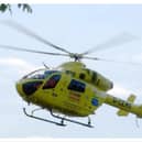 The air ambulance landed at the scene in Balby.