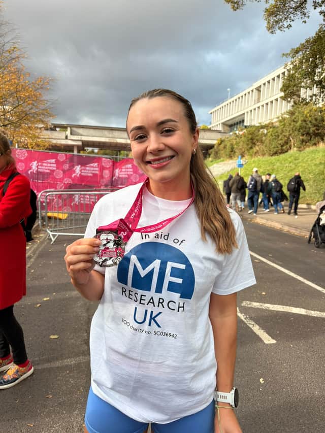 Faye Dobbin ran the York Marathon to raise awareness of ME after her sister was diagnosed with it four years ago.