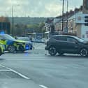 The crash has closed a major junction in Warmsworth.