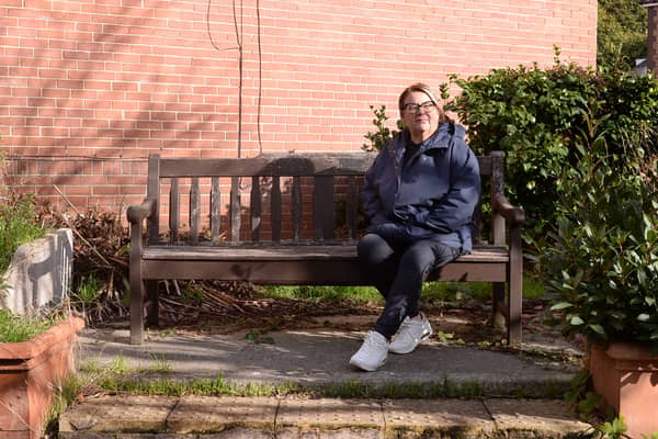 Paula Walford at the Jamie Hatfield Community Memorial Garden