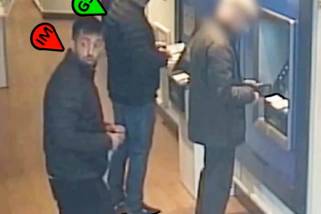 One offender would position themselves close enough to see the victim entering their PIN, while another would distract them by drawing attention to a banknote deliberately placed on the floor nearby. While the victim's attention was diverted, a third member of the group would help steal the victim's bank card and replace it with a similar-looking card.