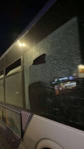 The bus came under attack at the junction of Hawthorne Crescent and Skellow Road in Skellow