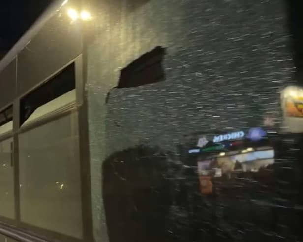 The bus came under attack at the junction of Hawthorne Crescent and Skellow Road in Skellow